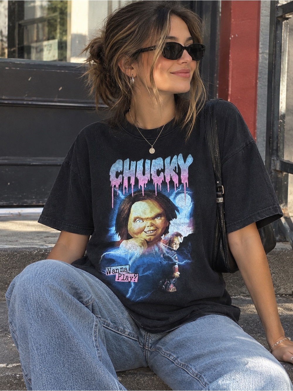 Streetwear society Chucky Graphic Tee horror fan size medium
